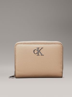 dark beige zip around wallet for women calvin klein jeans