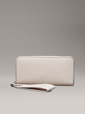 beige zip around wallet for women calvin klein jeans