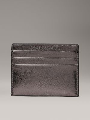 gunmetal metallic cardholder for women calvin klein jeans