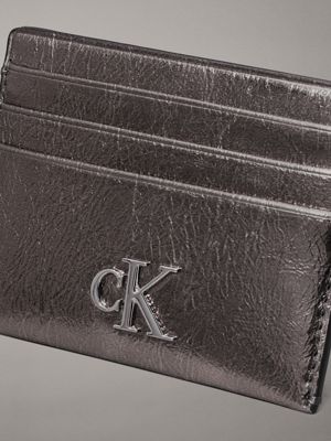 gunmetal metallic cardholder for women calvin klein jeans