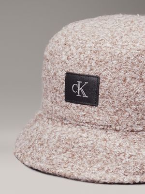 driftwood boucle bucket hat for women calvin klein jeans