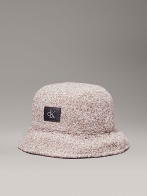 grey boucle bucket hat for women calvin klein jeans