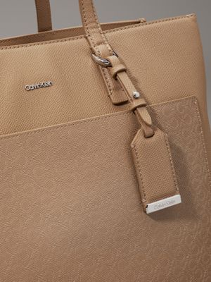 amphora mono pu logo-shopper für damen - calvin klein