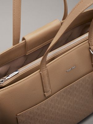 amphora mono pu logo-shopper für damen - calvin klein