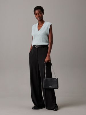 pvh black convertible shoulder bag for women calvin klein