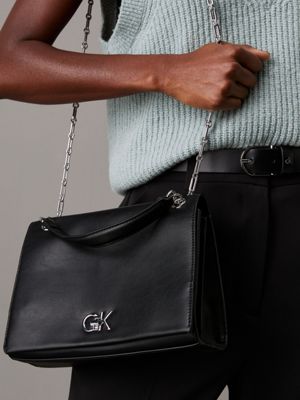 pvh black convertible shoulder bag for women calvin klein