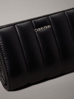 pvh black quilted bifold wallet for women calvin klein