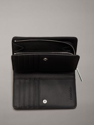 pvh black quilted bifold wallet for women calvin klein