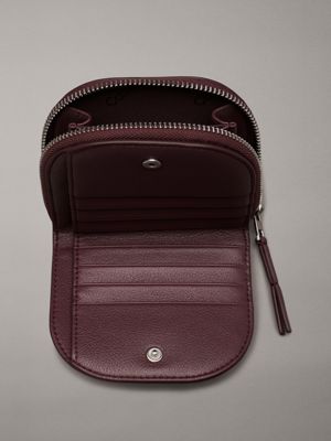 vineyard wine wyprofilowany portfel z zamkiem wokół dla kobiety - calvin klein
