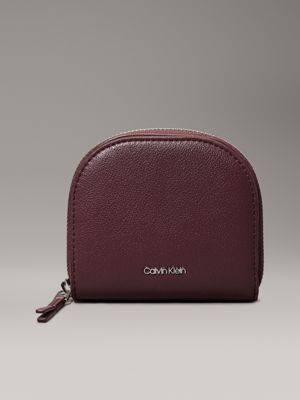 dark brown curved zip around wallet for women calvin klein