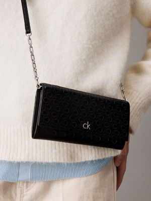 classic mono black logo crossbody wallet bag for women calvin klein