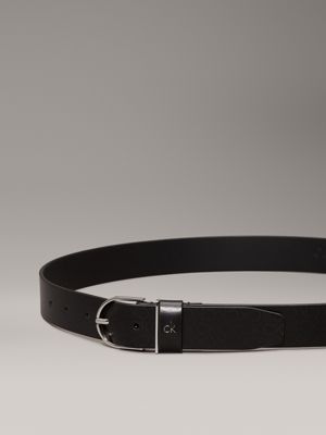 cinturón de piel con logo classic mono black de mujeres calvin klein