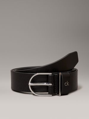 black logo leather belt for women calvin klein