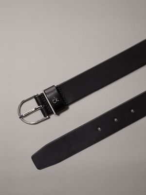 pvh black leather belt for women calvin klein