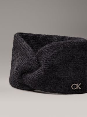 pvh black wool cashmere blend headband for women calvin klein