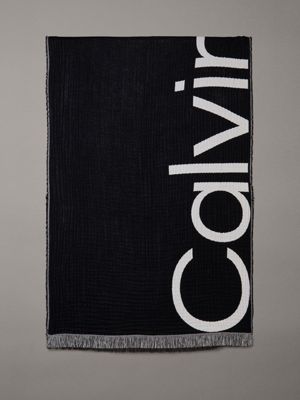 black logo scarf for women calvin klein