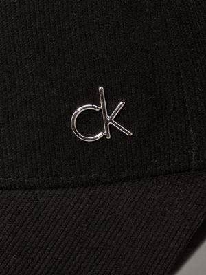 pvh black corduroy cap for women calvin klein