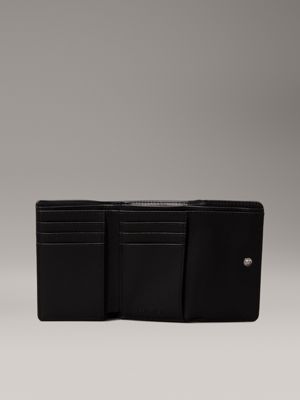 ck black small quilted rfid trifold wallet for women calvin klein