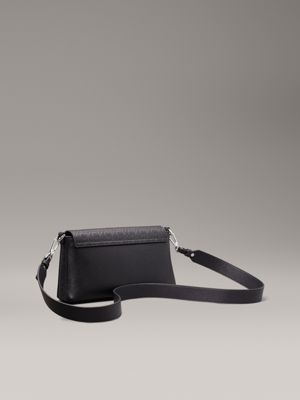 black monogram pu logo convertible shoulder bag for women calvin klein