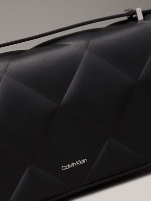 ck black quilted convertible shoulder bag for women calvin klein