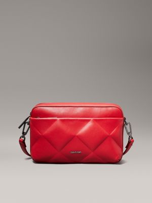 red quilted crossbody bag for women calvin klein