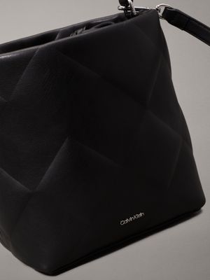 ck black quilted 2-in-1 bucket bag for women calvin klein