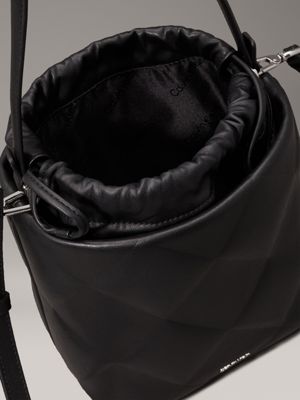 ck black quilted 2-in-1 bucket bag for women calvin klein