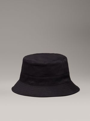 black mono reversible logo bucket hat for women calvin klein