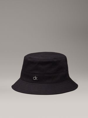 black reversible logo bucket hat for women calvin klein