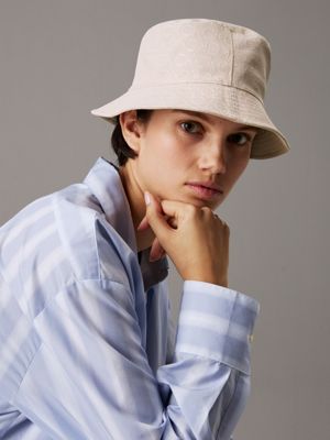 doeskin reversible logo bucket hat for women calvin klein