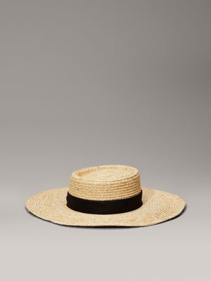 natural straw sun hat for women calvin klein