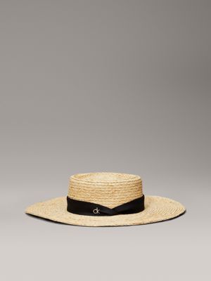 natural straw sun hat for women calvin klein