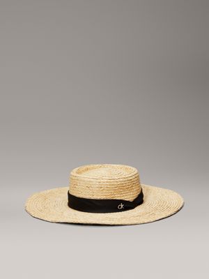 grey straw sun hat for women calvin klein