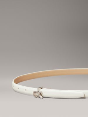 sea salt slim leather logo belt for women calvin klein