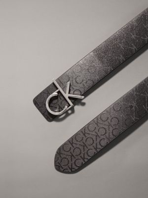 black / black mono reversible logo leather belt for women calvin klein