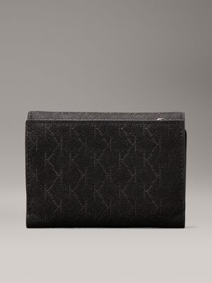 black small logo rfid trifold wallet for women calvin klein