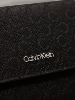 black mono small logo rfid trifold wallet for women calvin klein