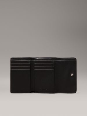 black mono small logo rfid trifold wallet for women calvin klein