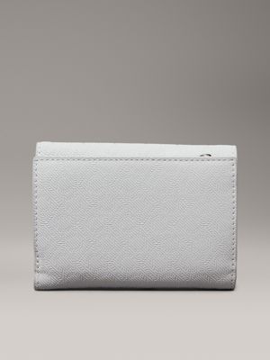 mirage gray small logo rfid trifold wallet for women calvin klein