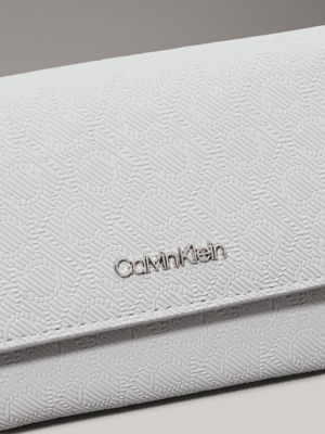 mirage gray small logo rfid trifold wallet for women calvin klein