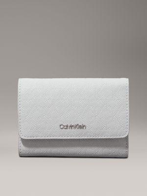 grey small logo rfid trifold wallet for women calvin klein