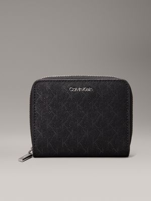 black logo rfid zip around wallet for women calvin klein