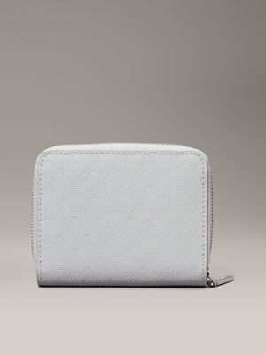 mirage gray logo rfid zip around wallet for women calvin klein