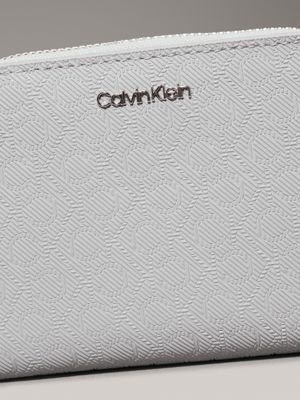 mirage gray logo rfid zip around wallet for women calvin klein