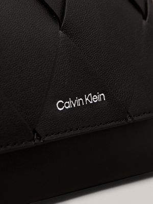 ck black woven rfid trifold wallet for women calvin klein