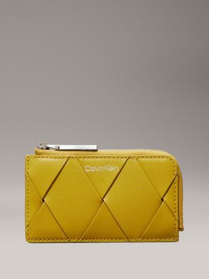 green woven cardholder wallet for women calvin klein