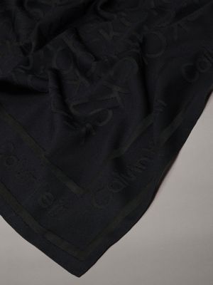 black sjaal met logo voor dames - calvin klein