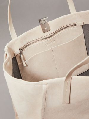 doeskin suede tote bag for women calvin klein