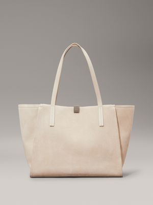 grey suede tote bag for women calvin klein