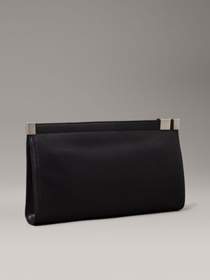 ck black oversized leather clutch for women calvin klein